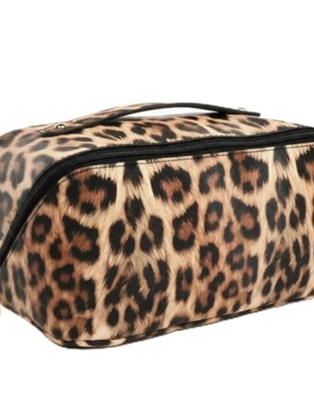 Leopard Print Toiletry Bag Portable Travel Pouch Foldable Cosmetic Organizer